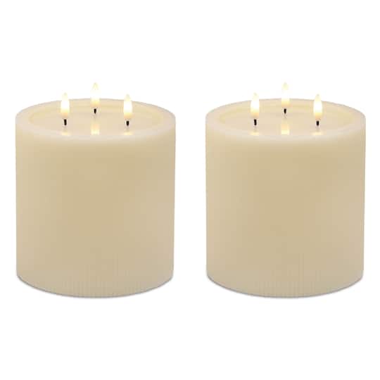 Melrose 5.75" x 7" Beige FIA WICK Pillar Candles, 2ct.